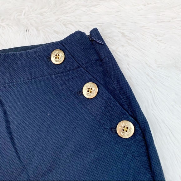 J Crew high waisted Sailor short in stretch piqué cotton in navy blue - Picture 7 of 10